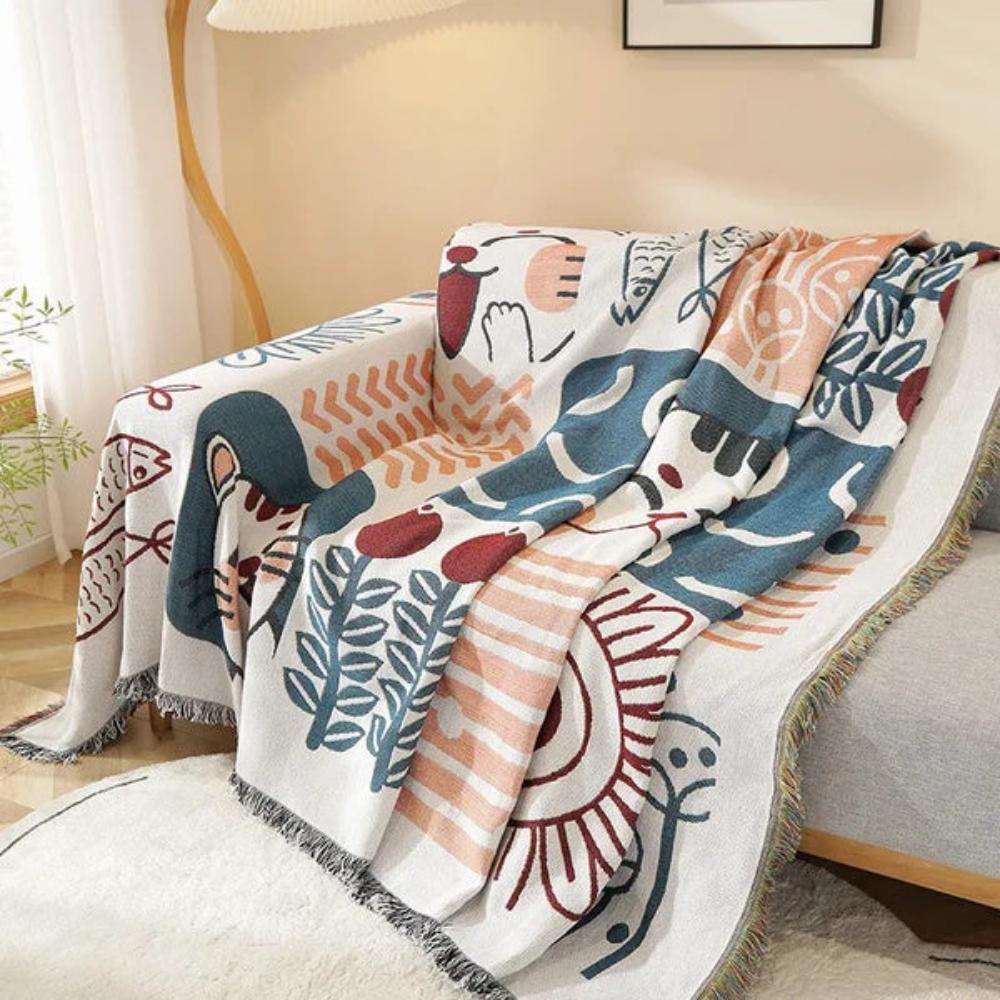 Tassel Tide All-Season Couch Cover