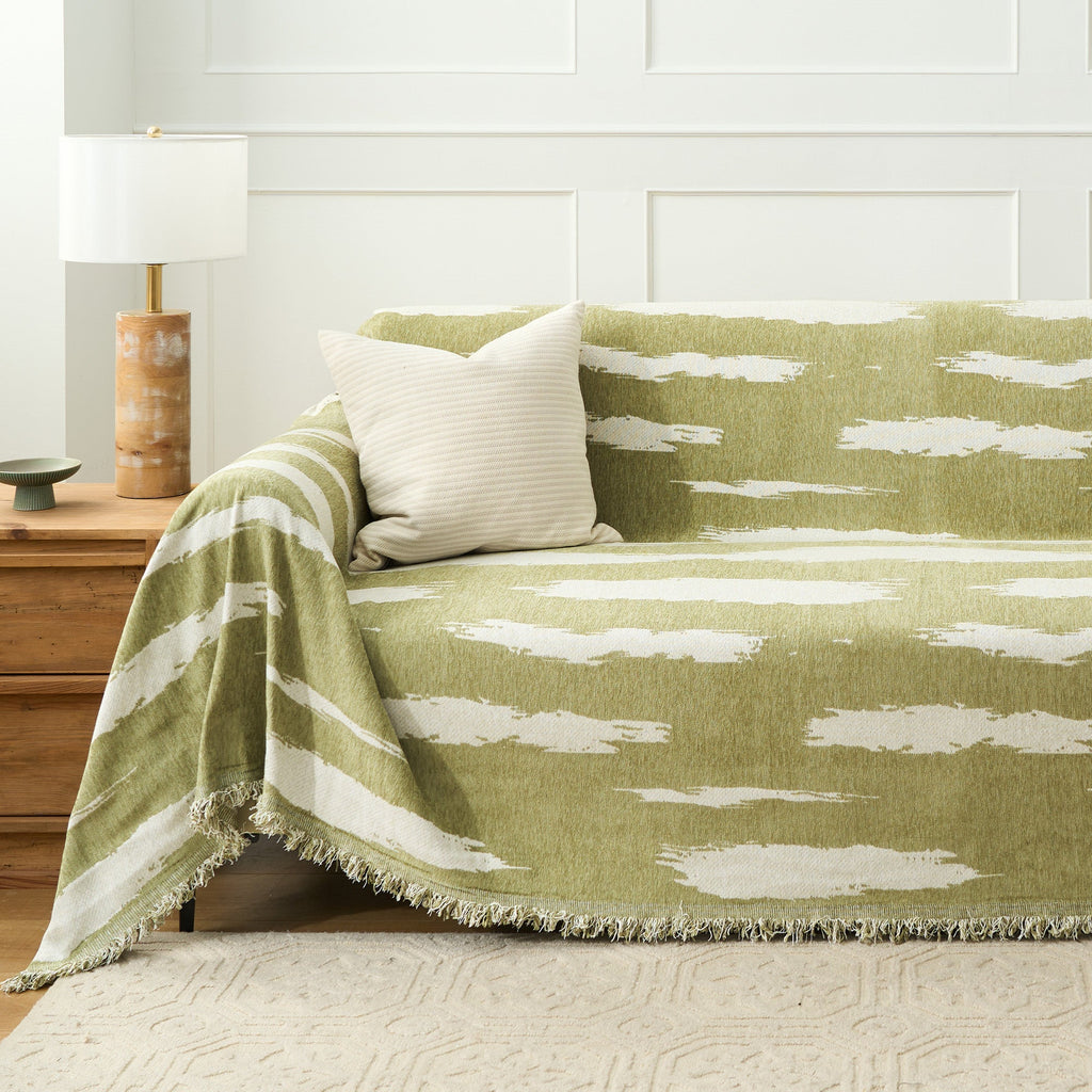 Striped Serenity Harmony Monochrome Chic Sofa / Couch Cover - Limited Time Offer