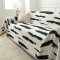 Striped Serenity Harmony Monochrome Chic Sofa / Couch Cover - Limited Time Offer