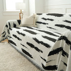 Striped Serenity Harmony Monochrome Chic Sofa / Couch Cover - Limited Time Offer