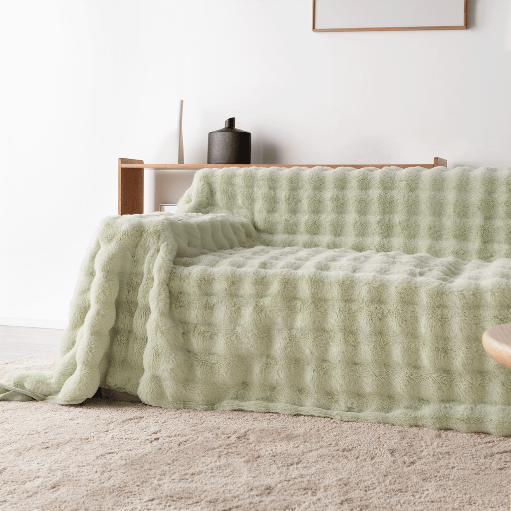 Plush Faux Rabbit Fur Sofa Cover - Limited Time Offer