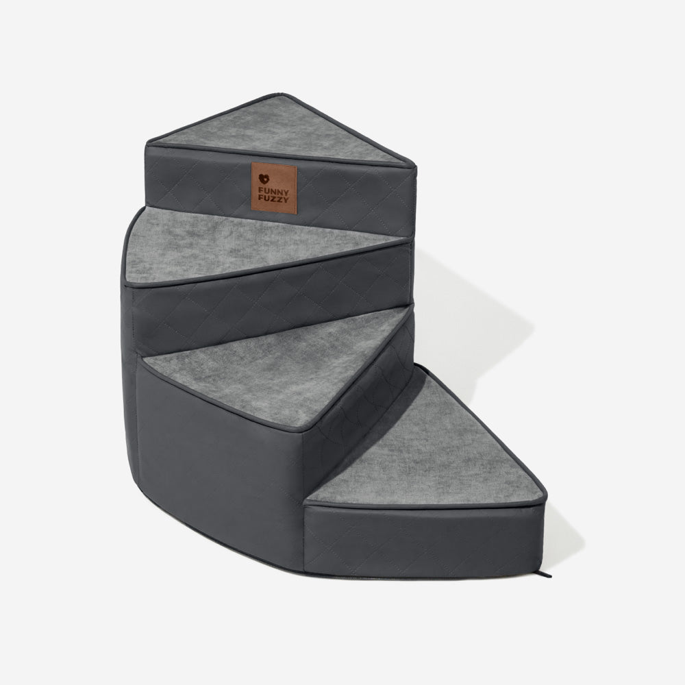 Luxe Water-repellent Faux Leather Removable Spiral Pet Stairs - StepEase