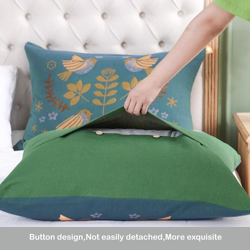 Scandinavian Bird Cotton Gauze Pillowcases (2pcs)