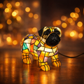 Stained Resin Pug Lamp – Artistic Dog Figurine Light for Home Decoration