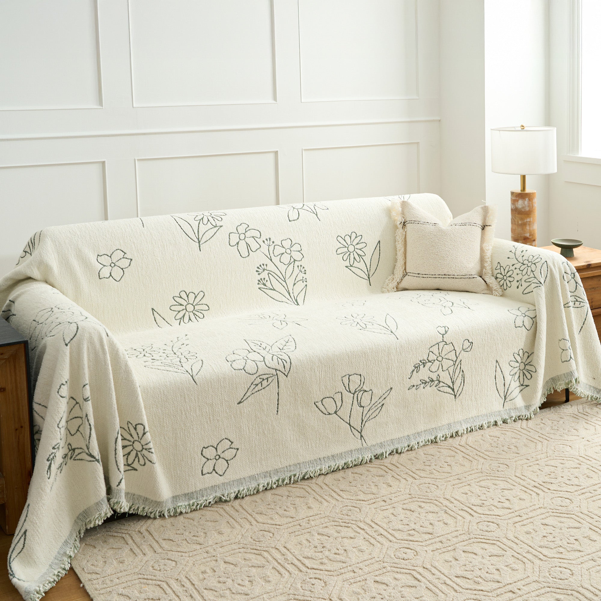 Cozy Winter Florals Sofa Cover - Limited Time Offer