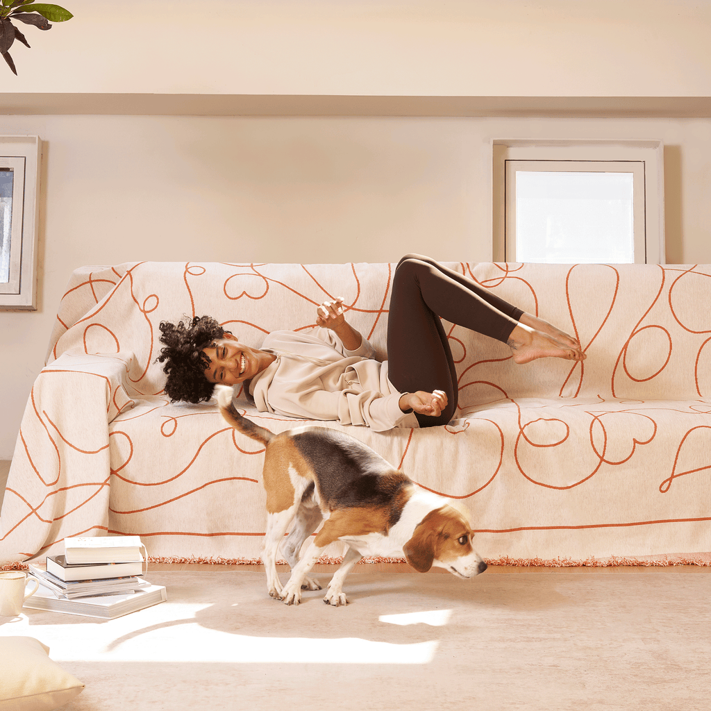 Reversible Curve Pattern Sofa / Couch Cover - Limited Time Offer