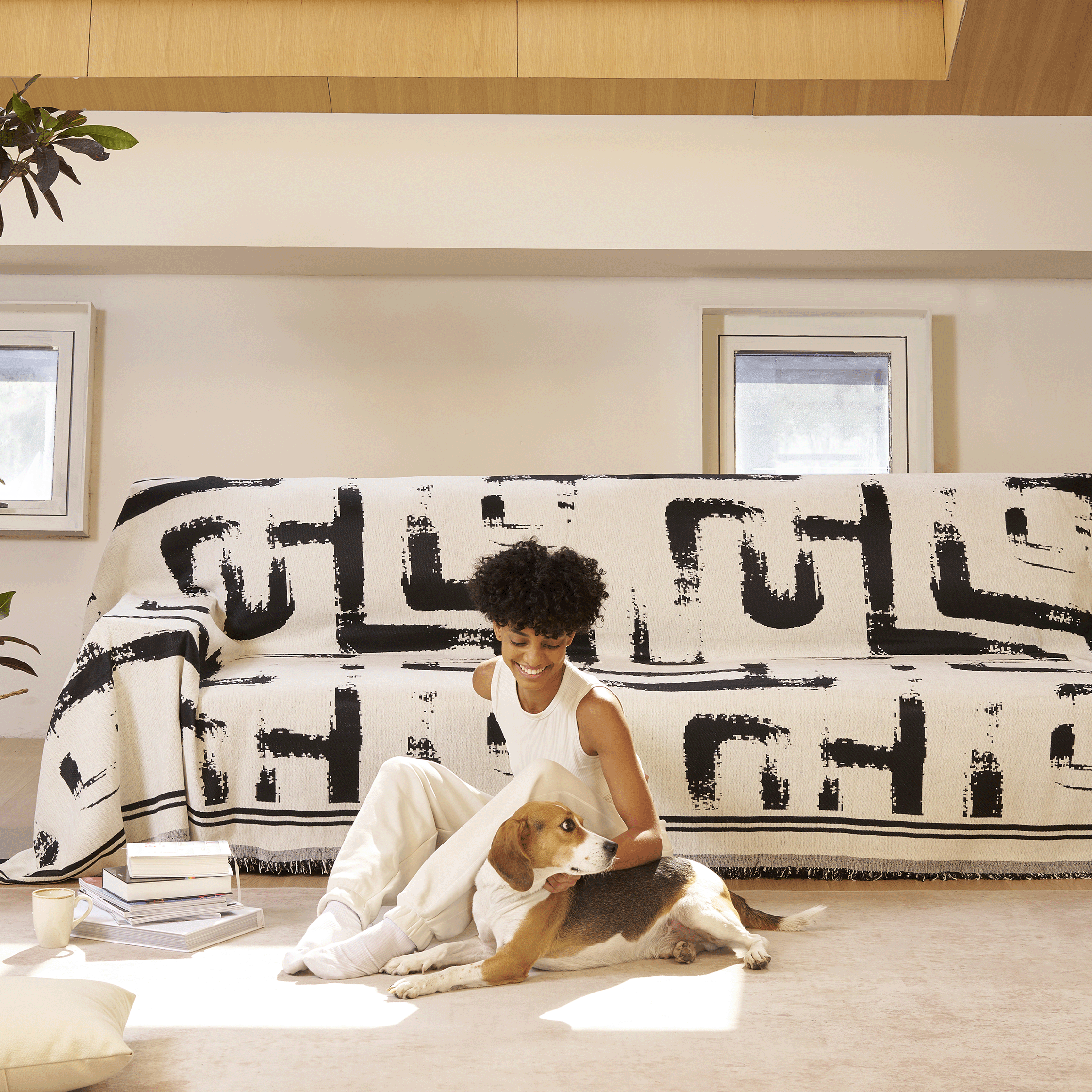 Monochrome Chic Sofa / Couch Cover