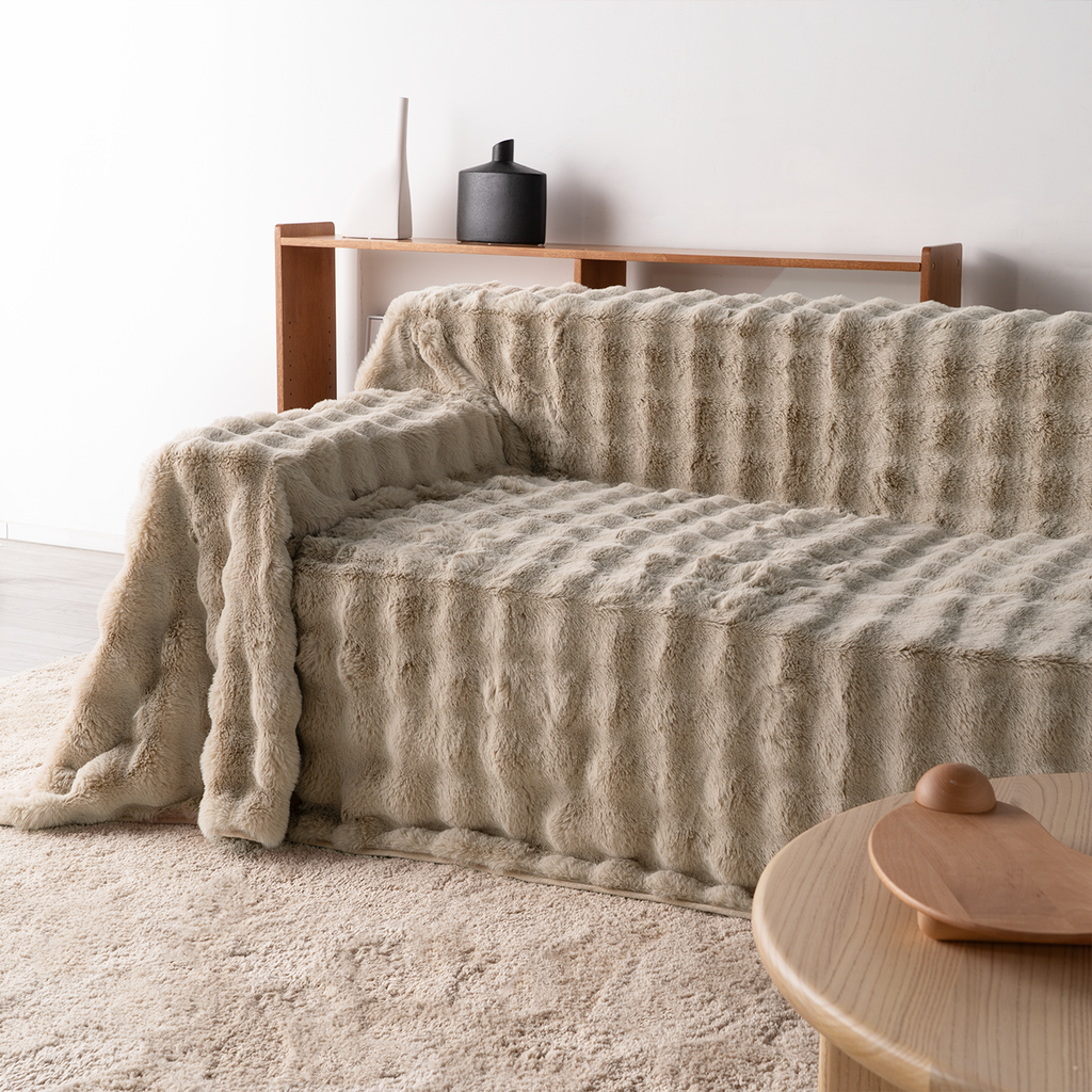Plush Faux Rabbit Fur Sofa Cover - Limited Time Offer