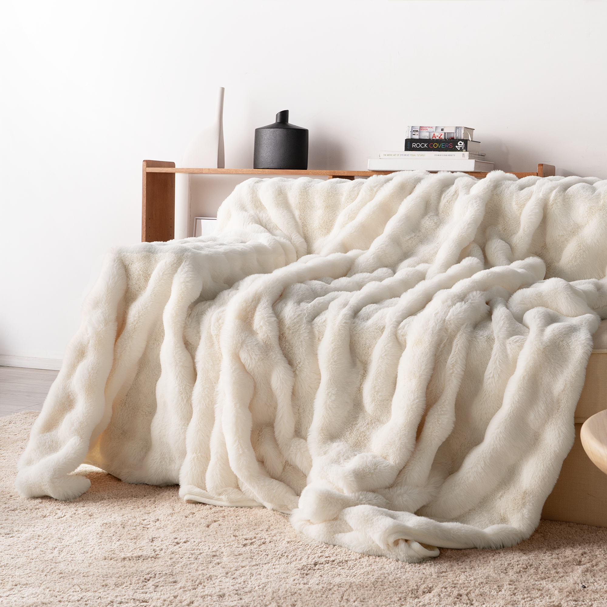 Plush Faux Rabbit Fur Sofa Cover - Limited Time Offer