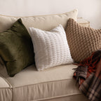 Warm Faux Fur Pillow Cover Set – Striped