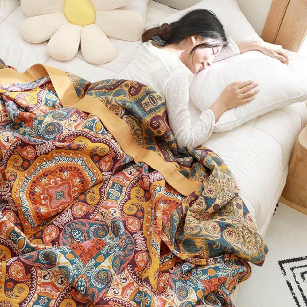 Sunrise Boho Reversible Blanket | 100% Cotton Blanket