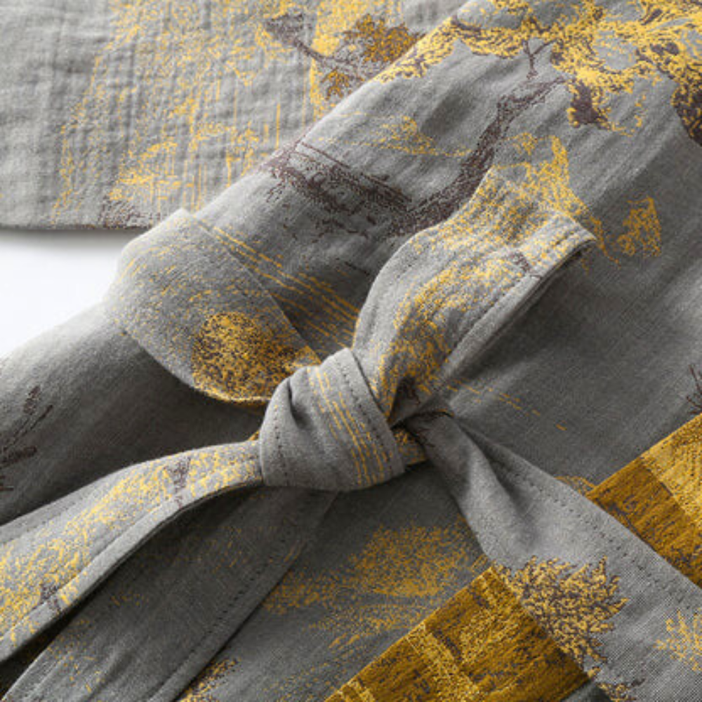 SereneCotton – Luxe Katoenen Kimono Badjas met Tijdloze Elegantie