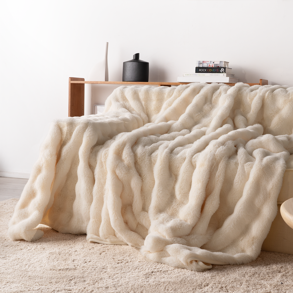 Plush Faux Rabbit Fur Sofa Cover - Limited Time Offer