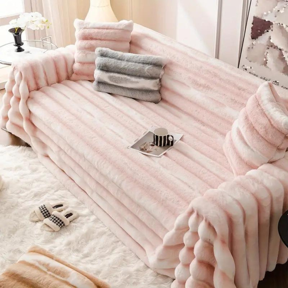 Velvet Faux Fur Couch Cover