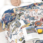 Rustic Artistic Flora Blanket | 100% Cotton Floral Blanket