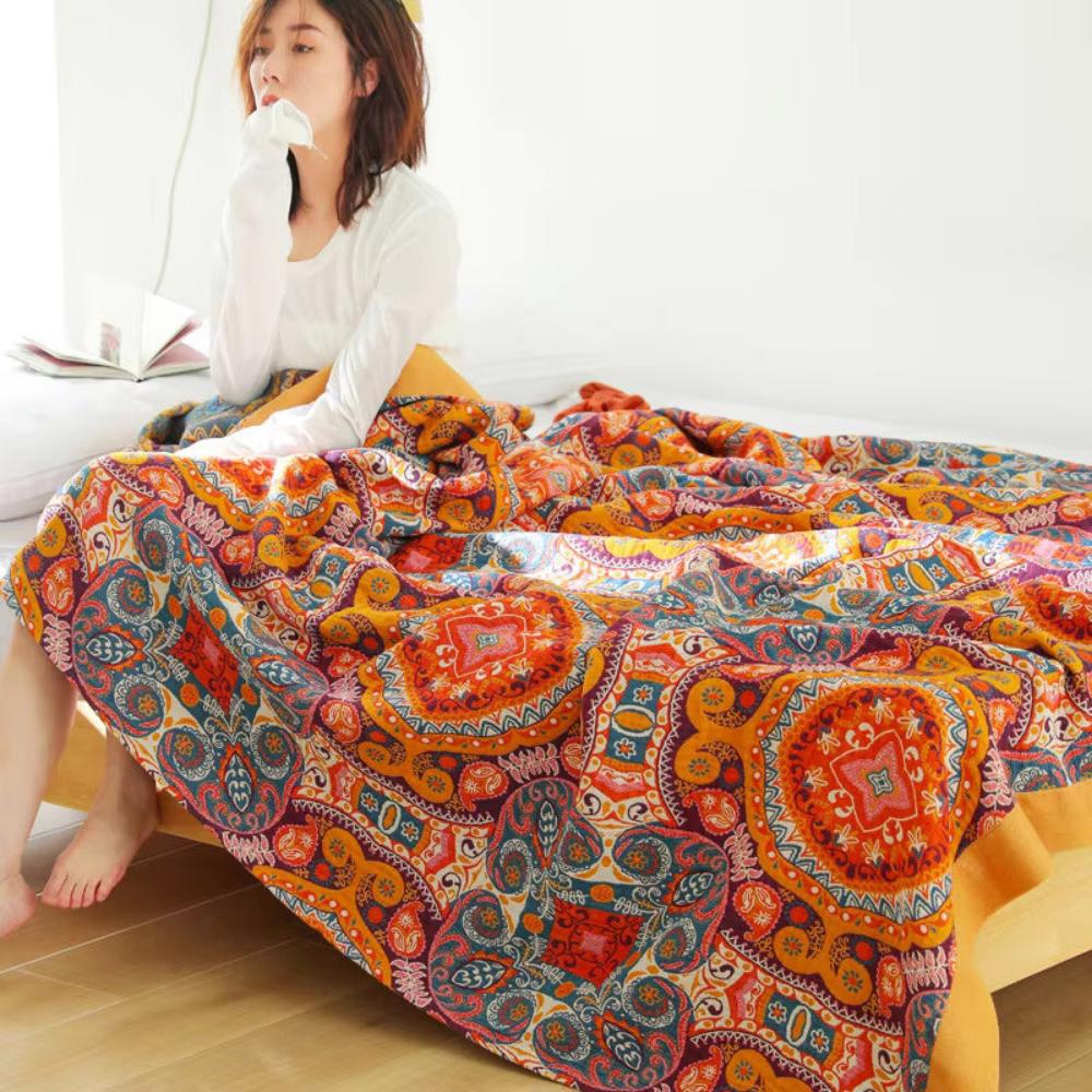Sunrise Boho Reversible Blanket | 100% Cotton Blanket