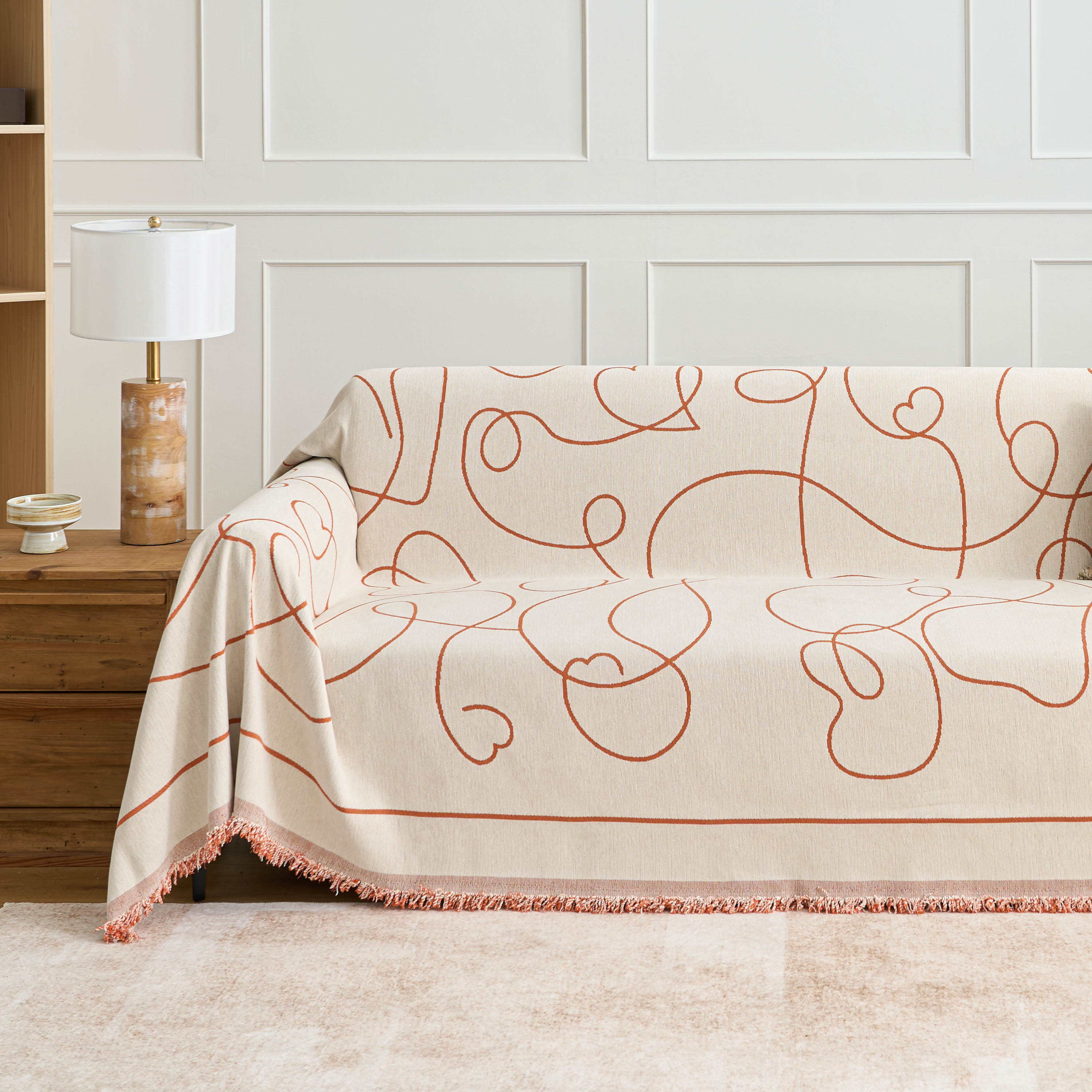 Reversible Curve Pattern Sofa / Couch Cover - Limited Time Offer