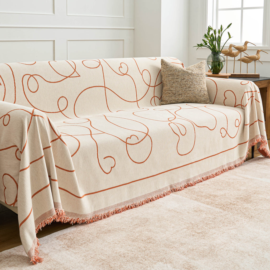Reversible Curve Pattern Sofa / Couch Cover - Limited Time Offer