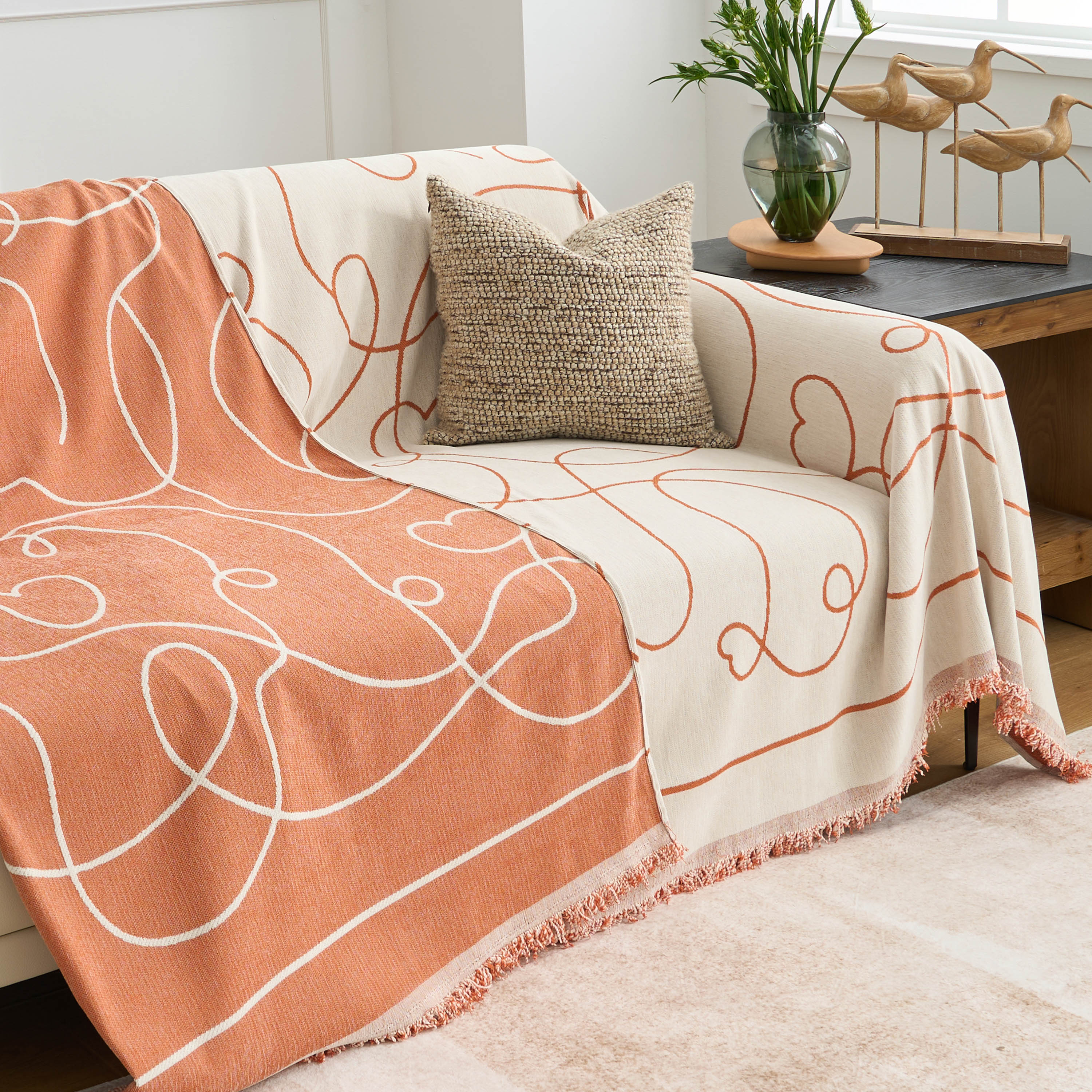 Reversible Curve Pattern Sofa / Couch Cover - Limited Time Offer