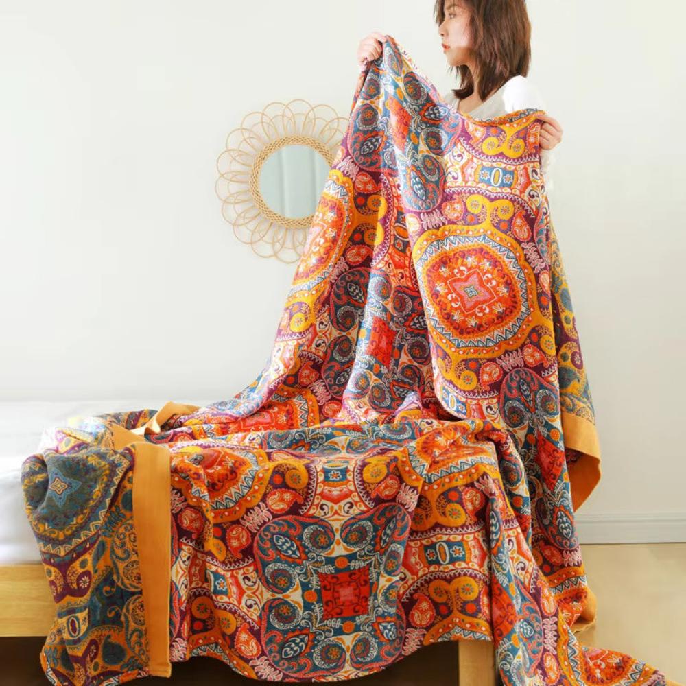 Sunrise Boho Reversible Blanket | 100% Cotton Blanket