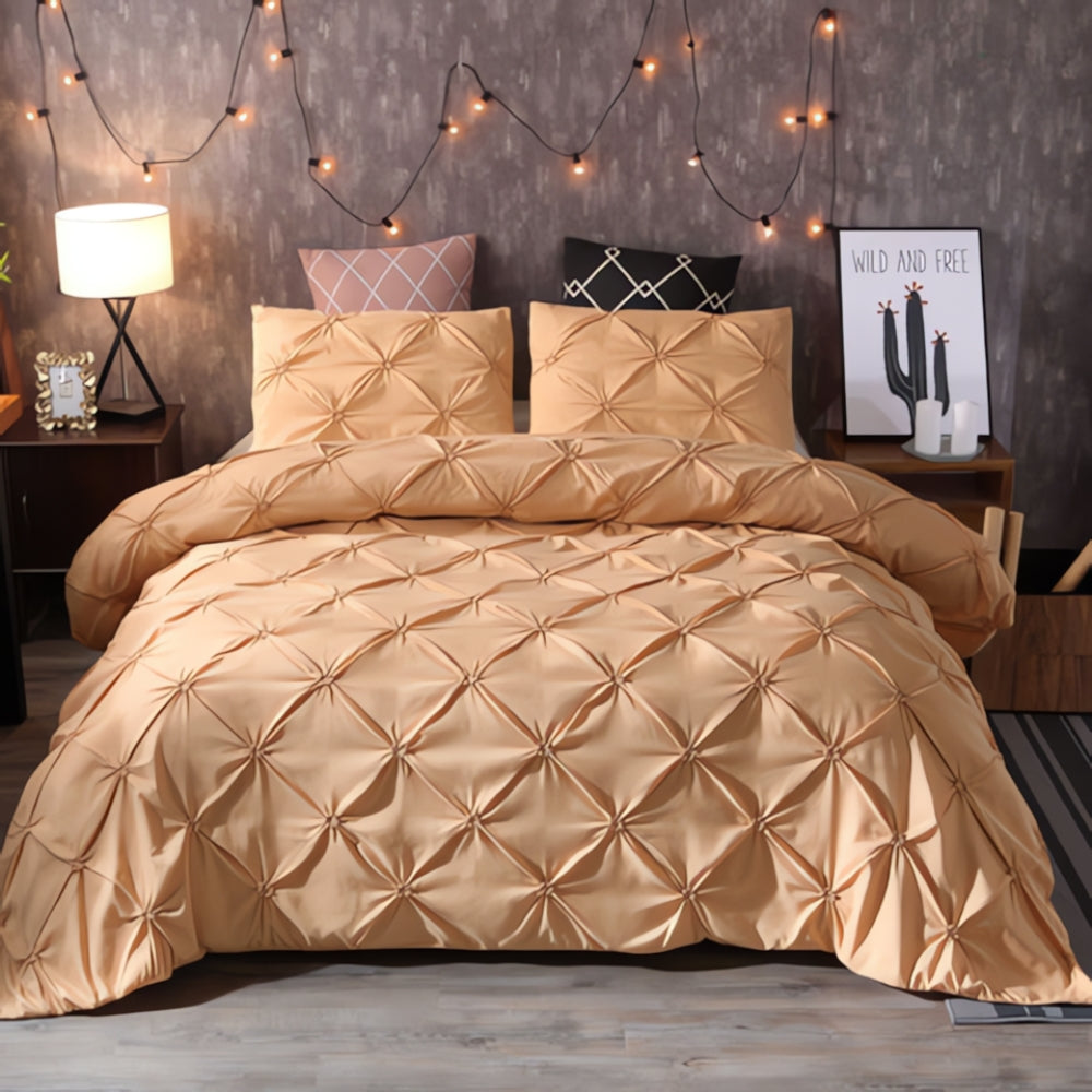 Amore Luxury Pinch Pleat Quilt Cover Set