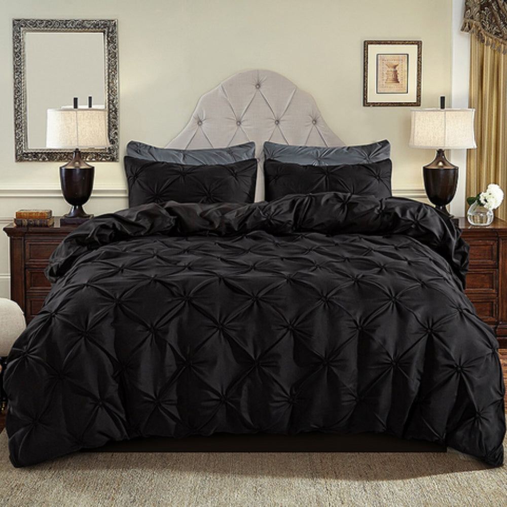 Amore Luxury Pinch Pleat Quilt Cover Set