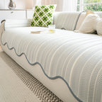 Aurivelle Herringbone Scallop Edge Couch Cover