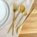 Minimalist Golden Flatware Set - 24 Piece