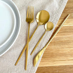 Minimalist Golden Flatware Set - 24 Piece