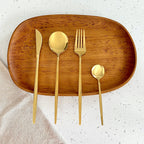Minimalist Golden Flatware Set - 24 Piece