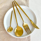 Minimalist Golden Flatware Set - 24 Piece