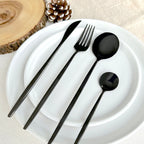 Modern Black Flatware Set - 24 Piece