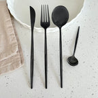 Modern Black Flatware Set - 24 Piece