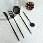 Modern Black Flatware Set - 24 Piece