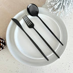 Modern Black Flatware Set - 24 Piece