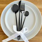 Modern Black Flatware Set - 24 Piece