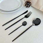 Modern Black Flatware Set - 24 Piece