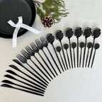 Modern Black Flatware Set - 24 Piece