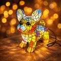 Stained Resin French Bulldog Lamp – Artistic Dog Figurine Light for Home Decoration