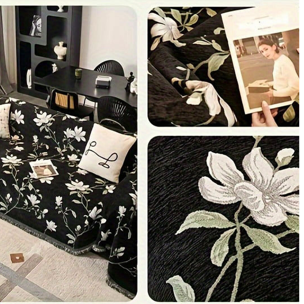 Vintage Floral Chenille Couch Cover