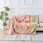 Rustic Floral Boho Blanket | 100% Cotton Floral Blanket