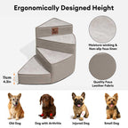 Luxe Water-repellent Faux Leather Removable Spiral Pet Stairs - StepEase