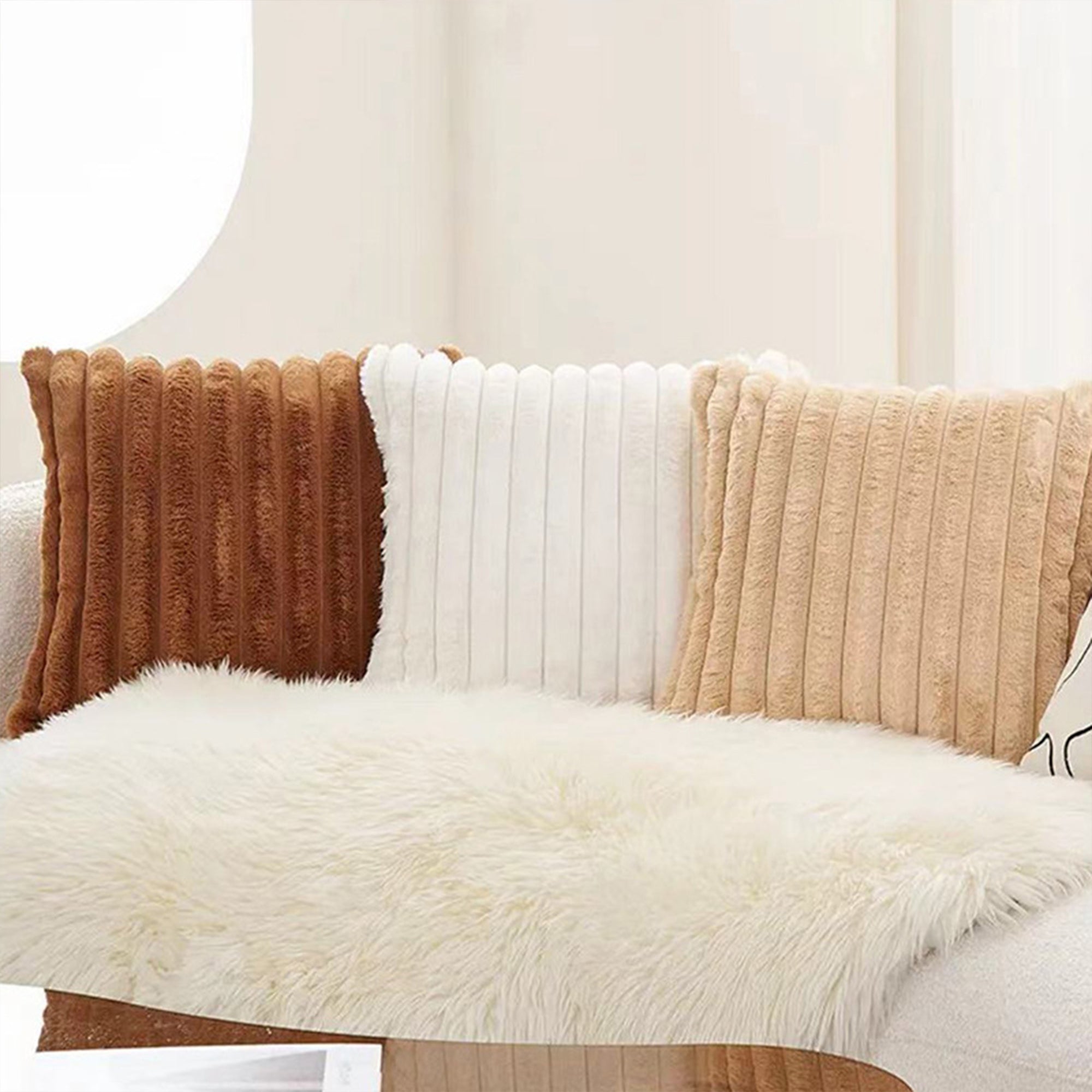 Faux Fur Throw Pillow Cover - Limited Time Offer