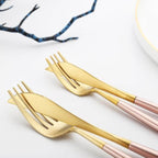 Modern Golden Flatware Sets - 24 Piece
