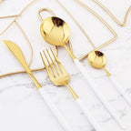 Modern Golden Flatware Sets - 24 Piece